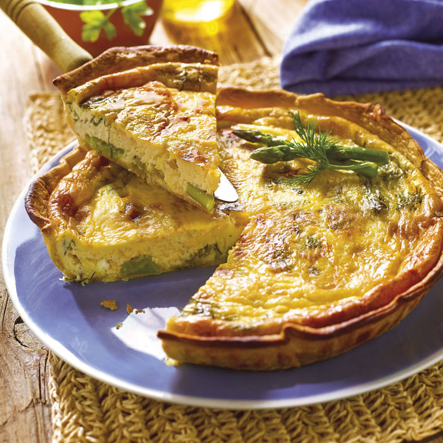 Quiche de espárragos y jackfruit