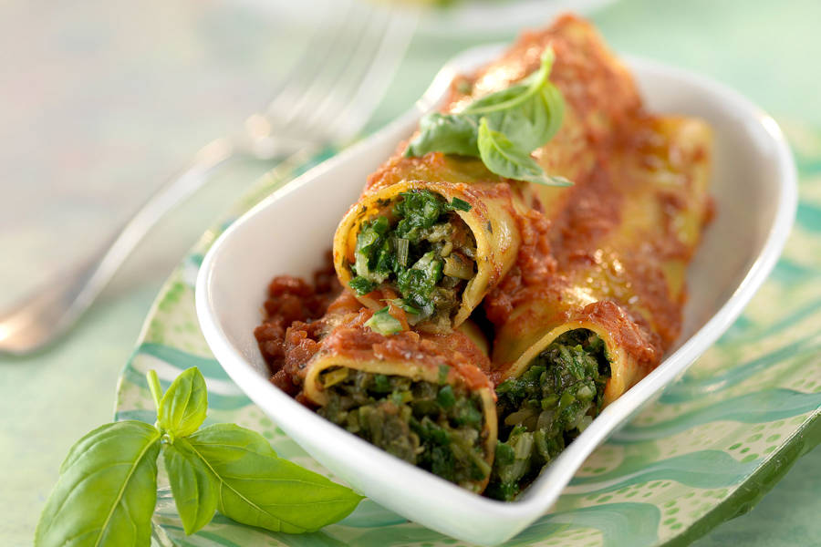 Canelones de acelgas